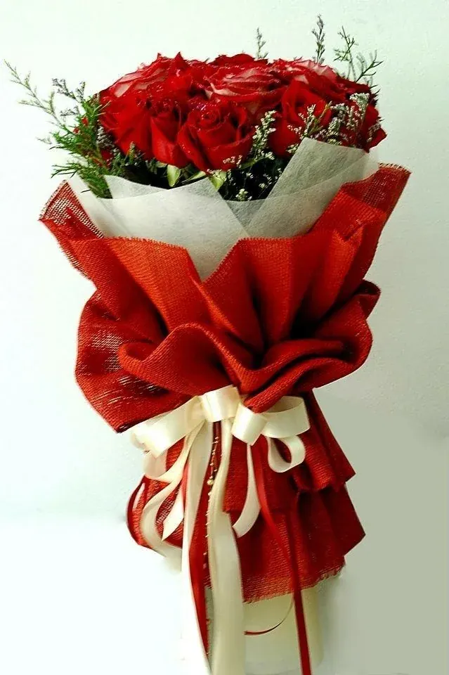 Hồng đỏ, lá xanh